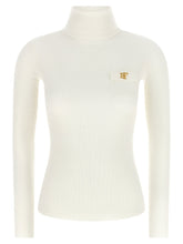 Elisabetta Franchi Turtleneck Embroidery à Jour White