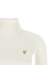 Elisabetta Franchi Turtleneck Embroidery à Jour White
