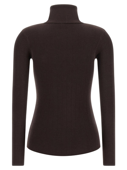 Elisabetta Franchi Tricot Turtleneck Brown