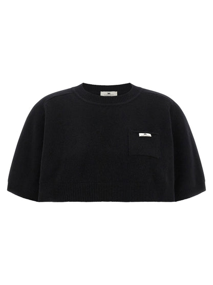 Elisabetta Franchi Wool And Cashmere Top Black