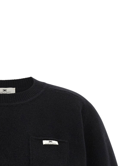 Elisabetta Franchi Wool And Cashmere Top Black
