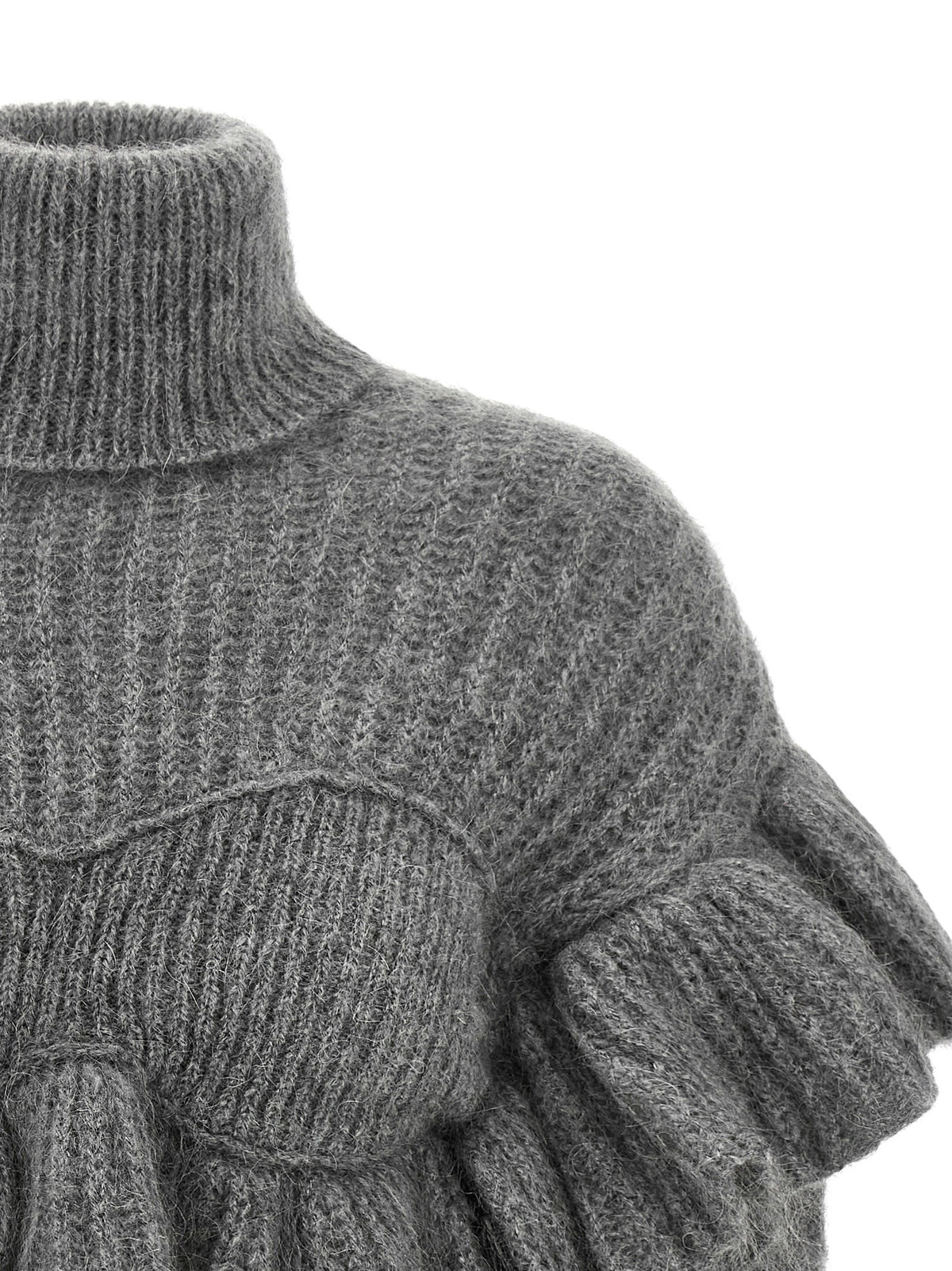 Elisabetta Franchi Ruffle Sweater Gray
