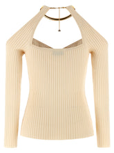 Elisabetta Franchi Necklace Sweater Beige