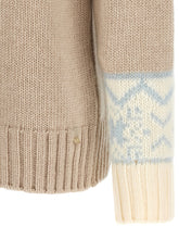 Herno Wool And Cashmere Sweater With Intarsia Beige
