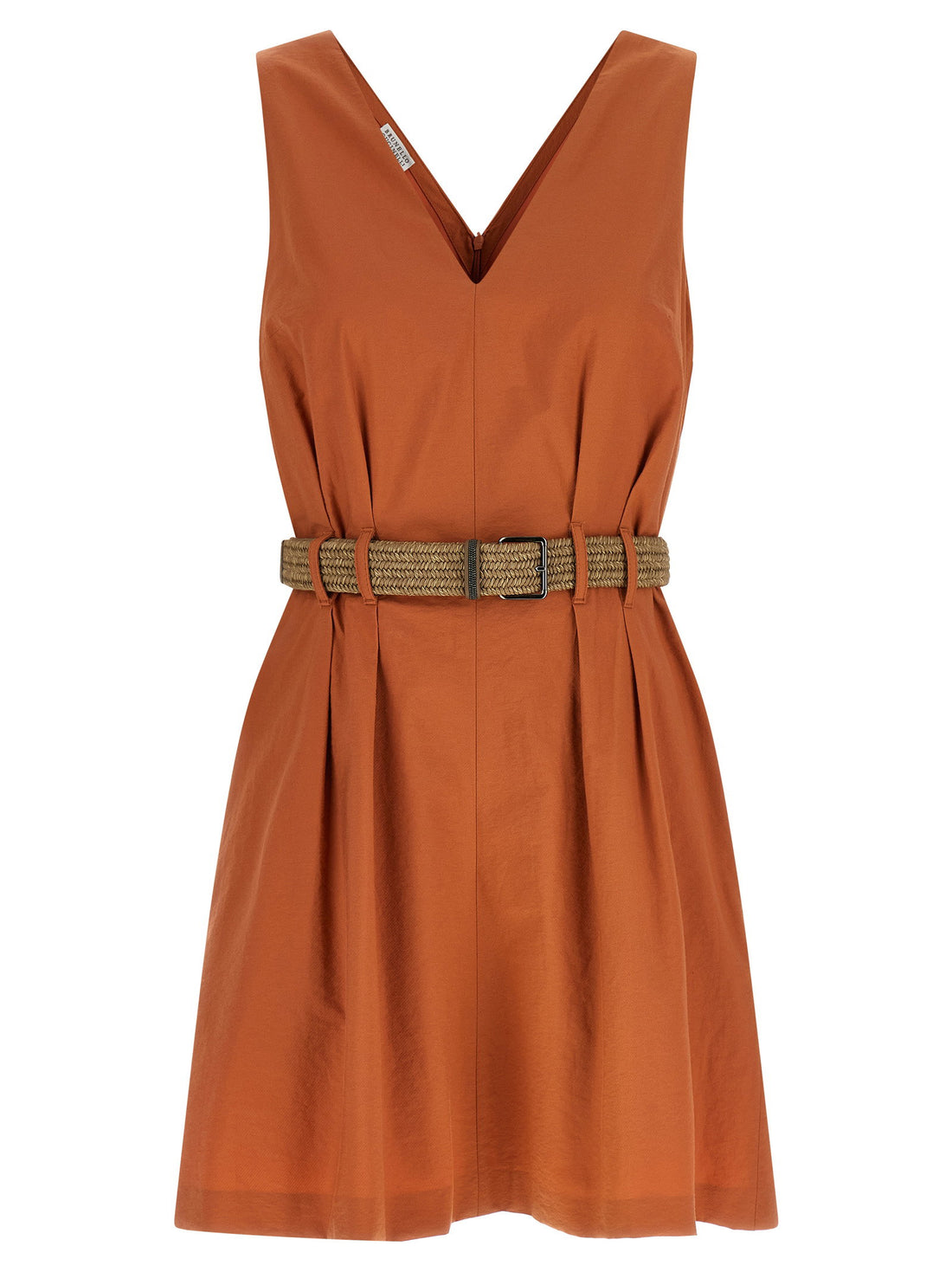 Brunello Cucinelli Texture Twill Dress Orange