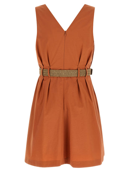 Brunello Cucinelli Texture Twill Dress Orange