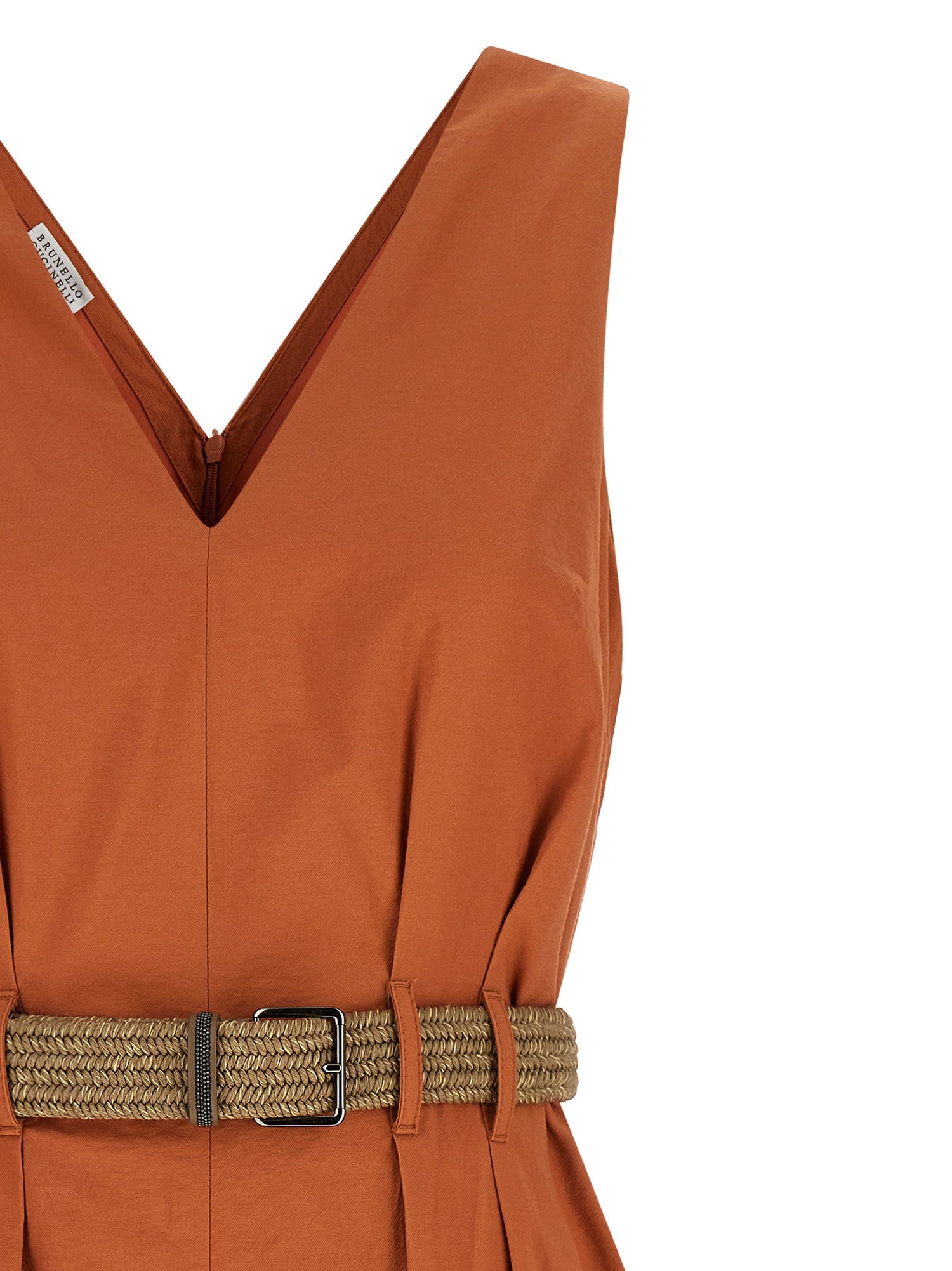 Brunello Cucinelli Texture Twill Dress Orange