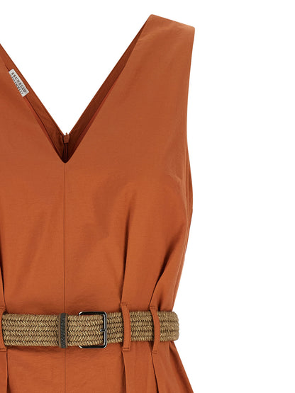 Brunello Cucinelli Texture Twill Dress Orange