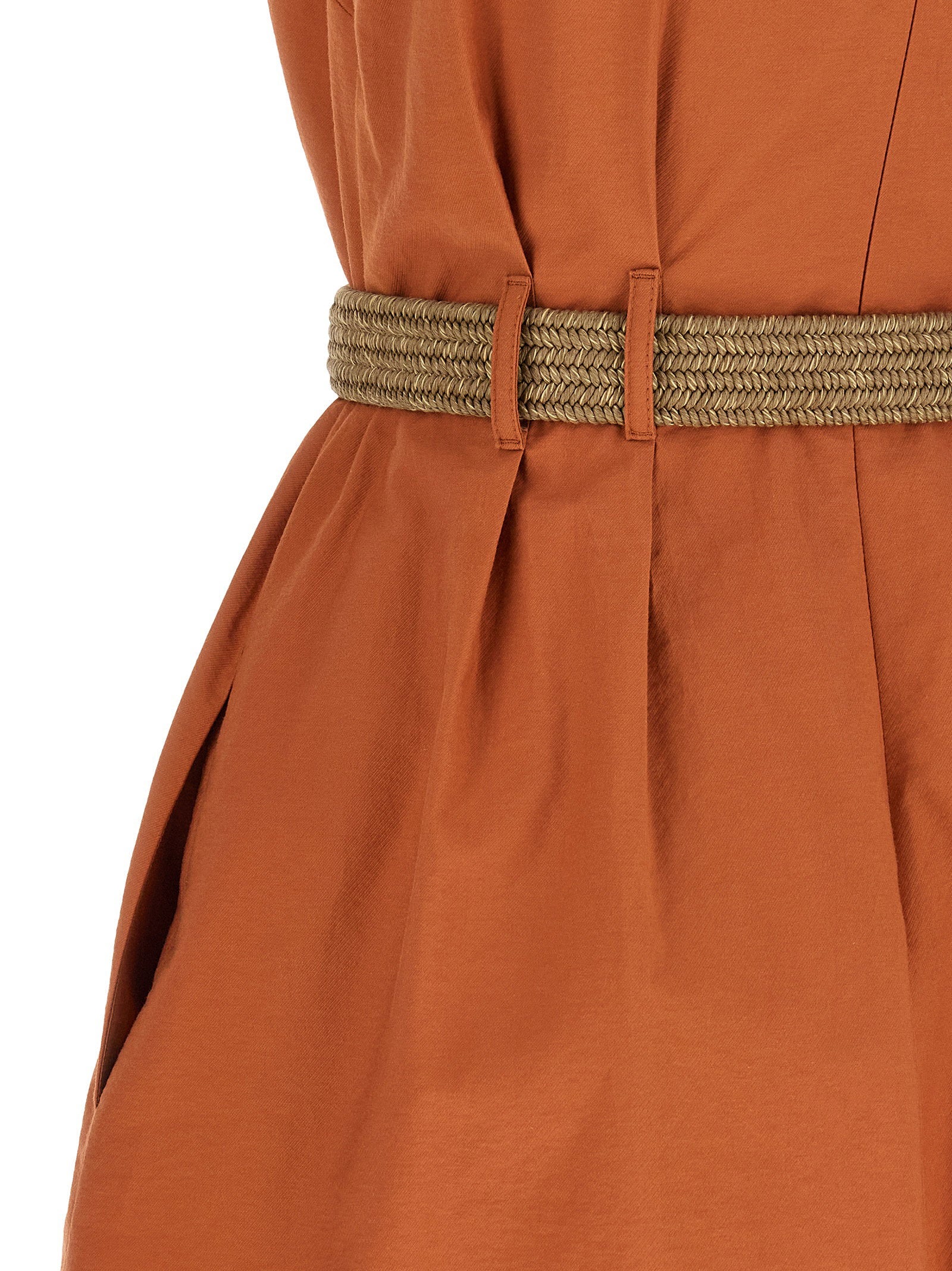 Brunello Cucinelli Texture Twill Dress Orange