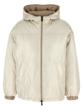 Brunello Cucinelli Laminated Reversible Down Jacket Beige