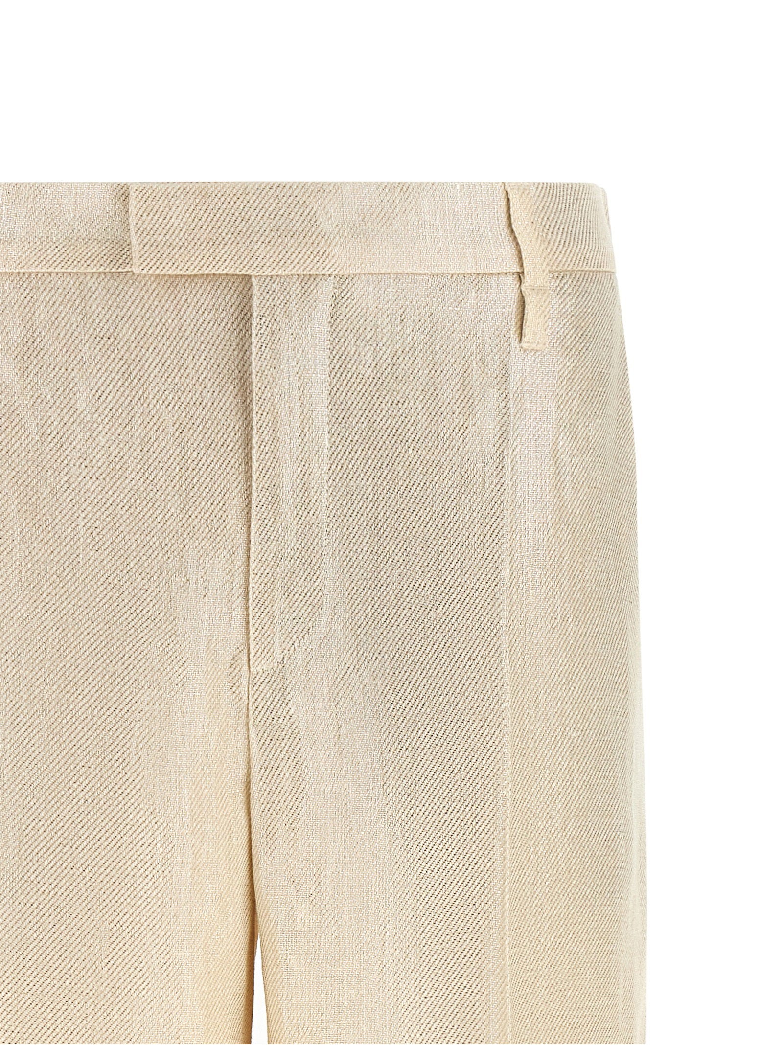 Brunello Cucinelli Lamé Linen Pants Gold