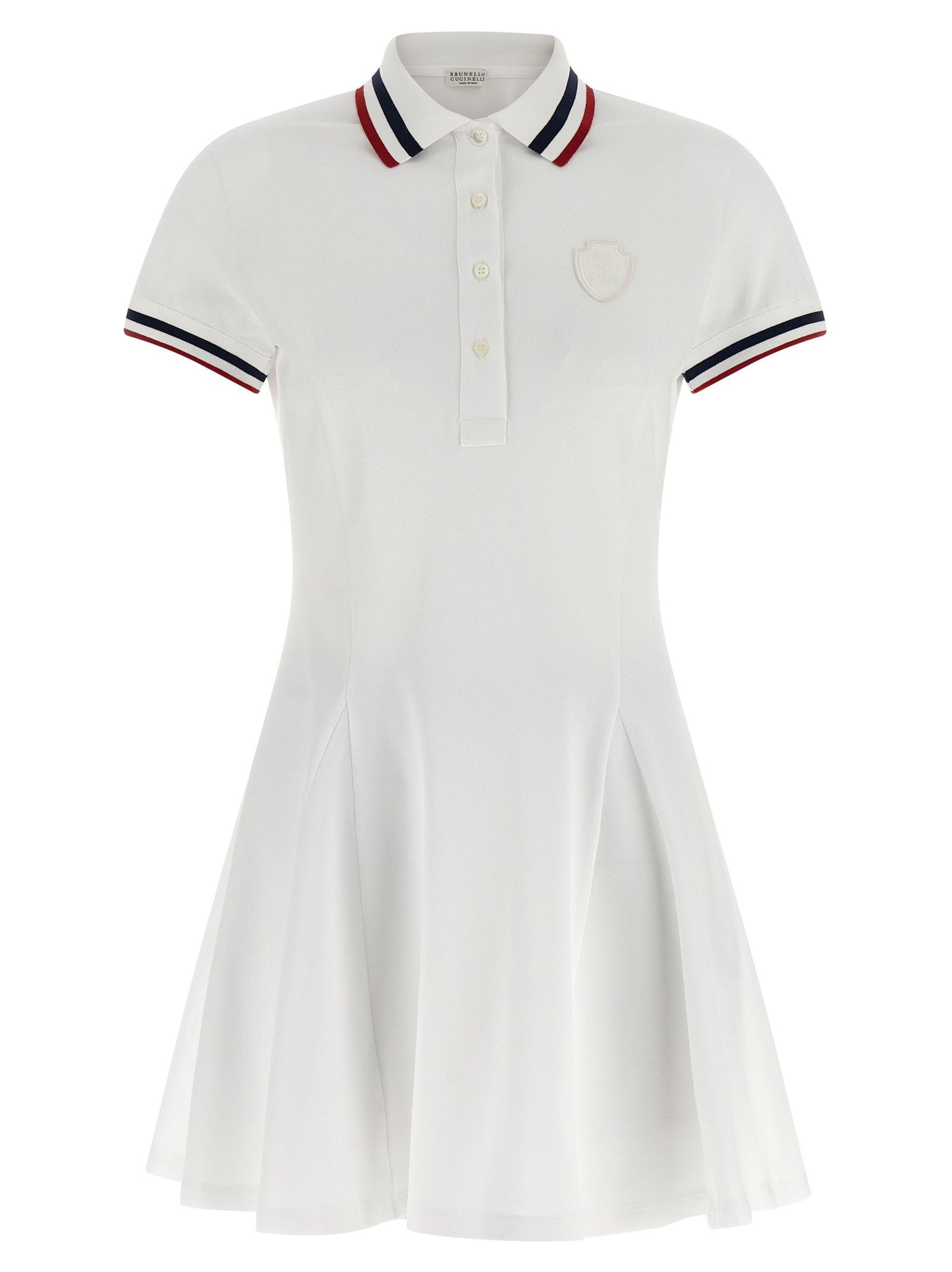 Brunello Cucinelli Logo Embroidery Tennis Dress White