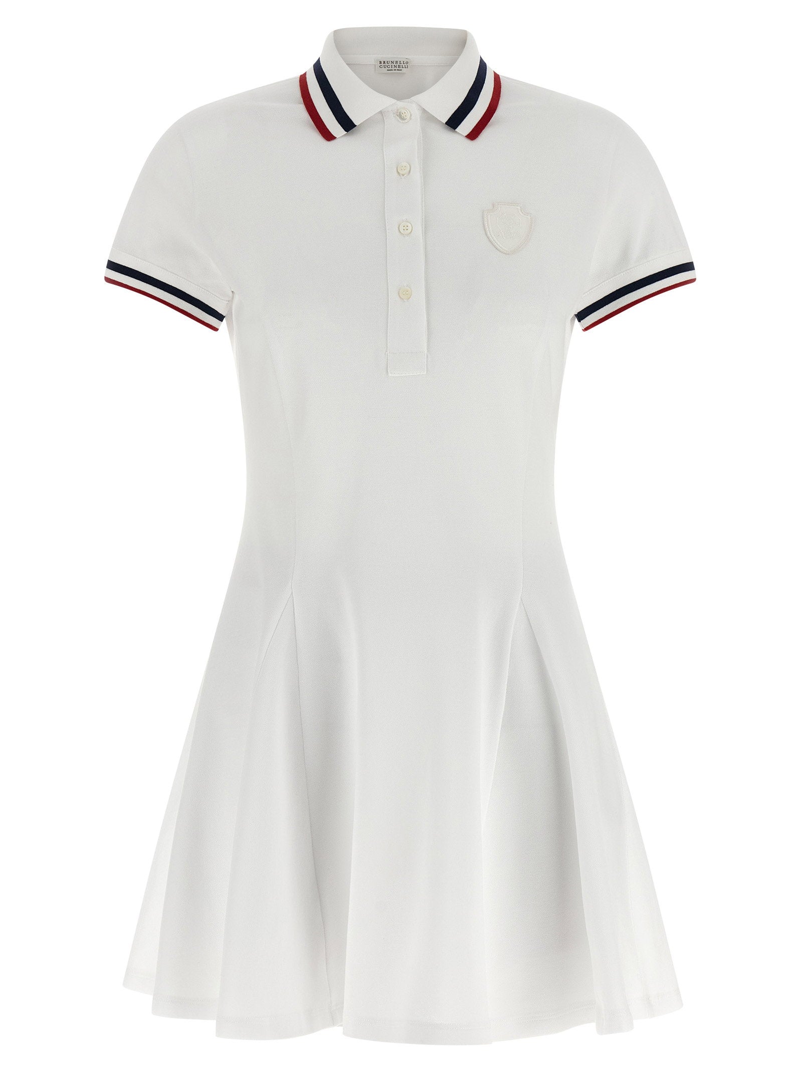 Brunello Cucinelli Logo Embroidery Tennis Dress White