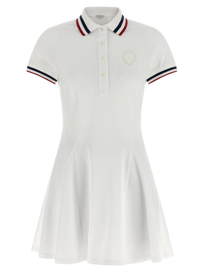 Brunello Cucinelli Logo Embroidery Tennis Dress White