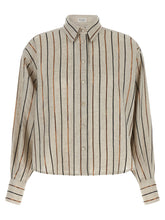Brunello Cucinelli Sparkling Stripes Shirt Beige