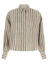 Brunello Cucinelli Sparkling Stripes Shirt Beige