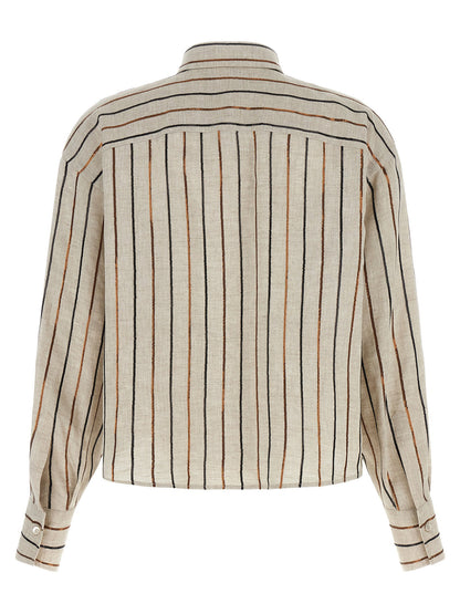 Brunello Cucinelli Sparkling Stripes Shirt Beige