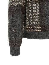 Brunello Cucinelli Double Dazzling Tartan Cardigan Gray