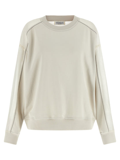 Brunello Cucinelli Organza And Monile Sweatshirt White