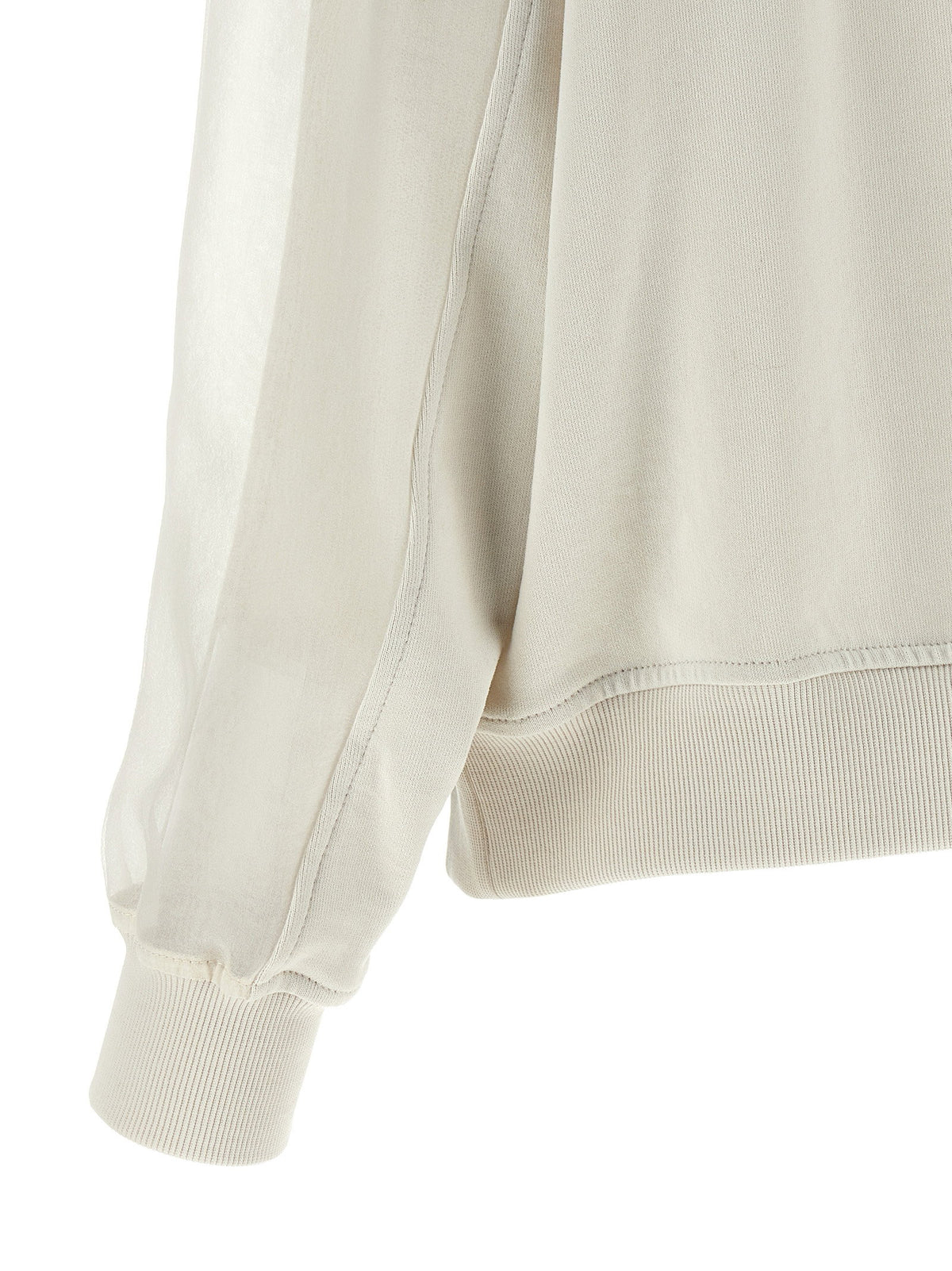 Brunello Cucinelli Organza And Monile Sweatshirt White
