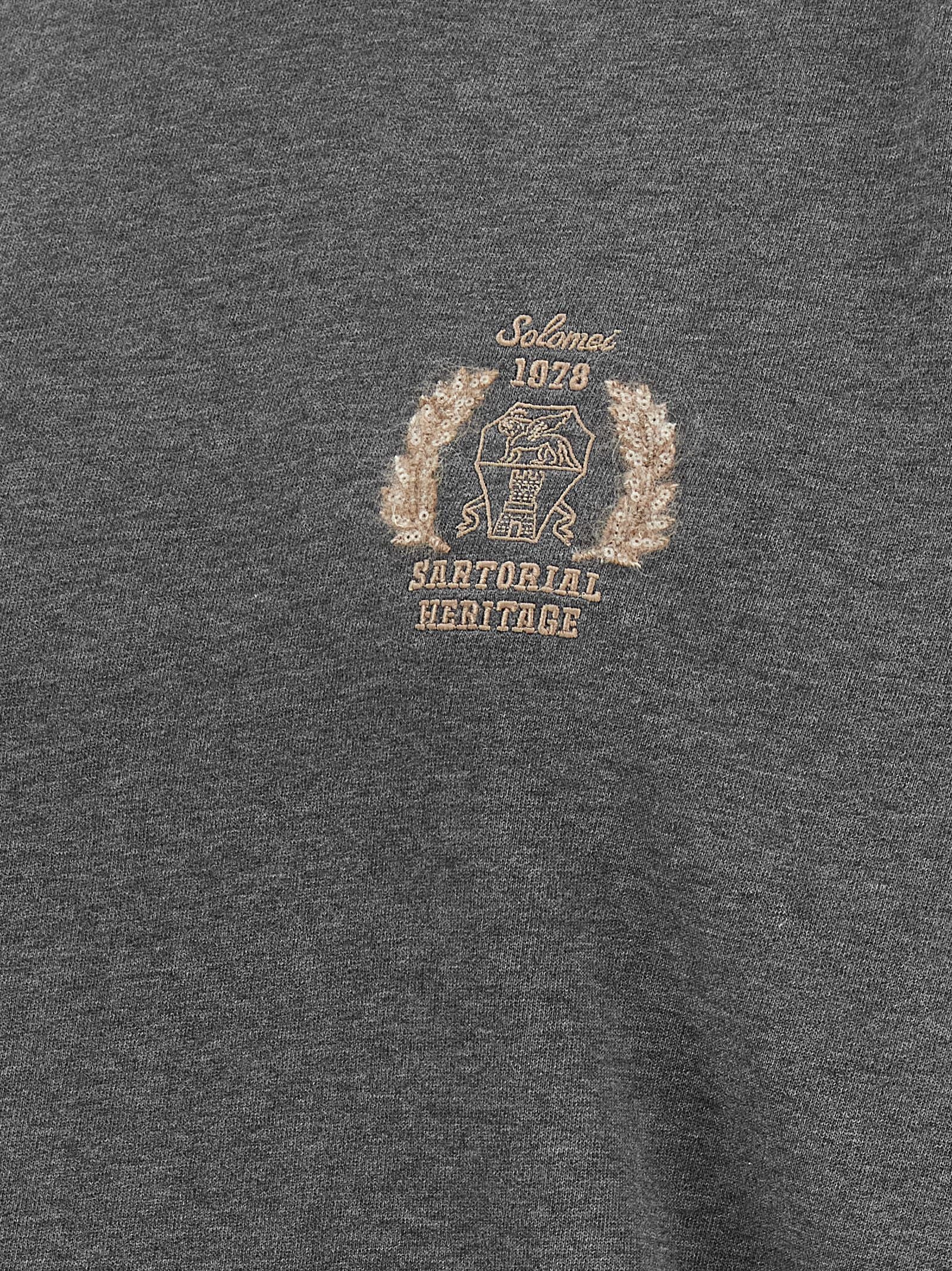 Brunello Cucinelli Coat Of Arms Embroidered Sweatshirt Gray