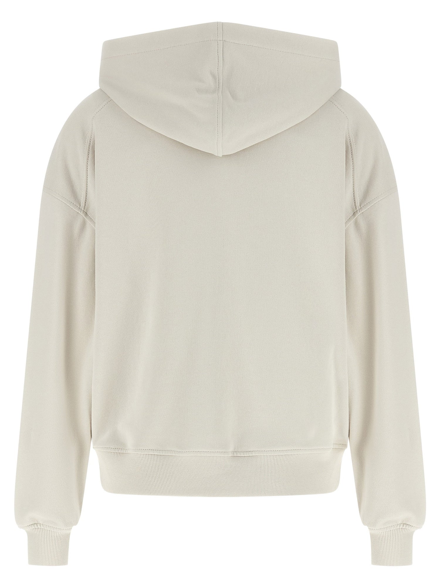 Brunello Cucinelli Shiny Zipper Pull Hoodie Beige