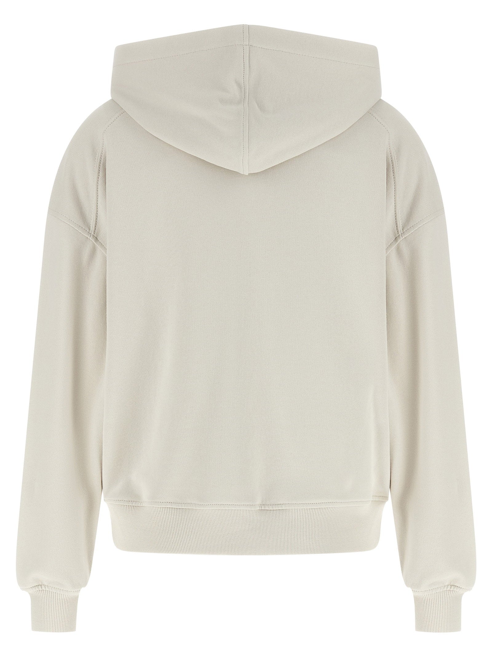 Brunello Cucinelli Shiny Zipper Pull Hoodie Beige