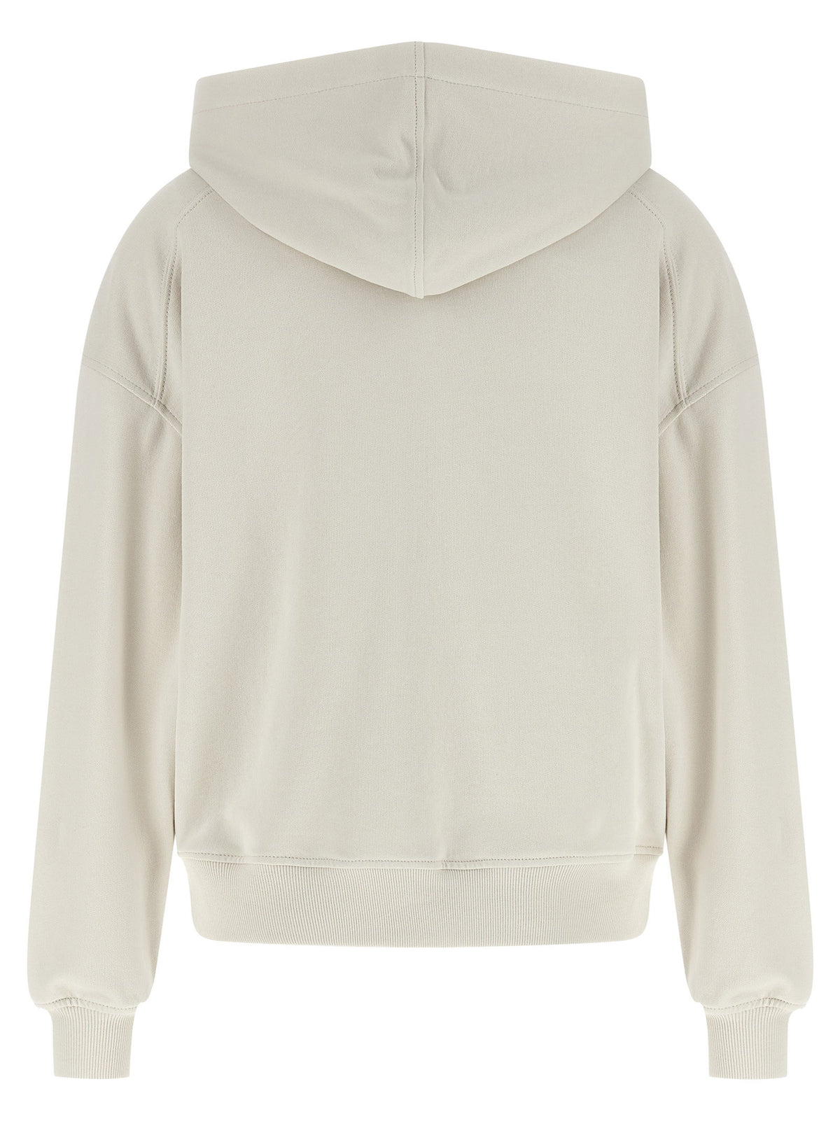 Brunello Cucinelli Shiny Zipper Pull Hoodie Beige