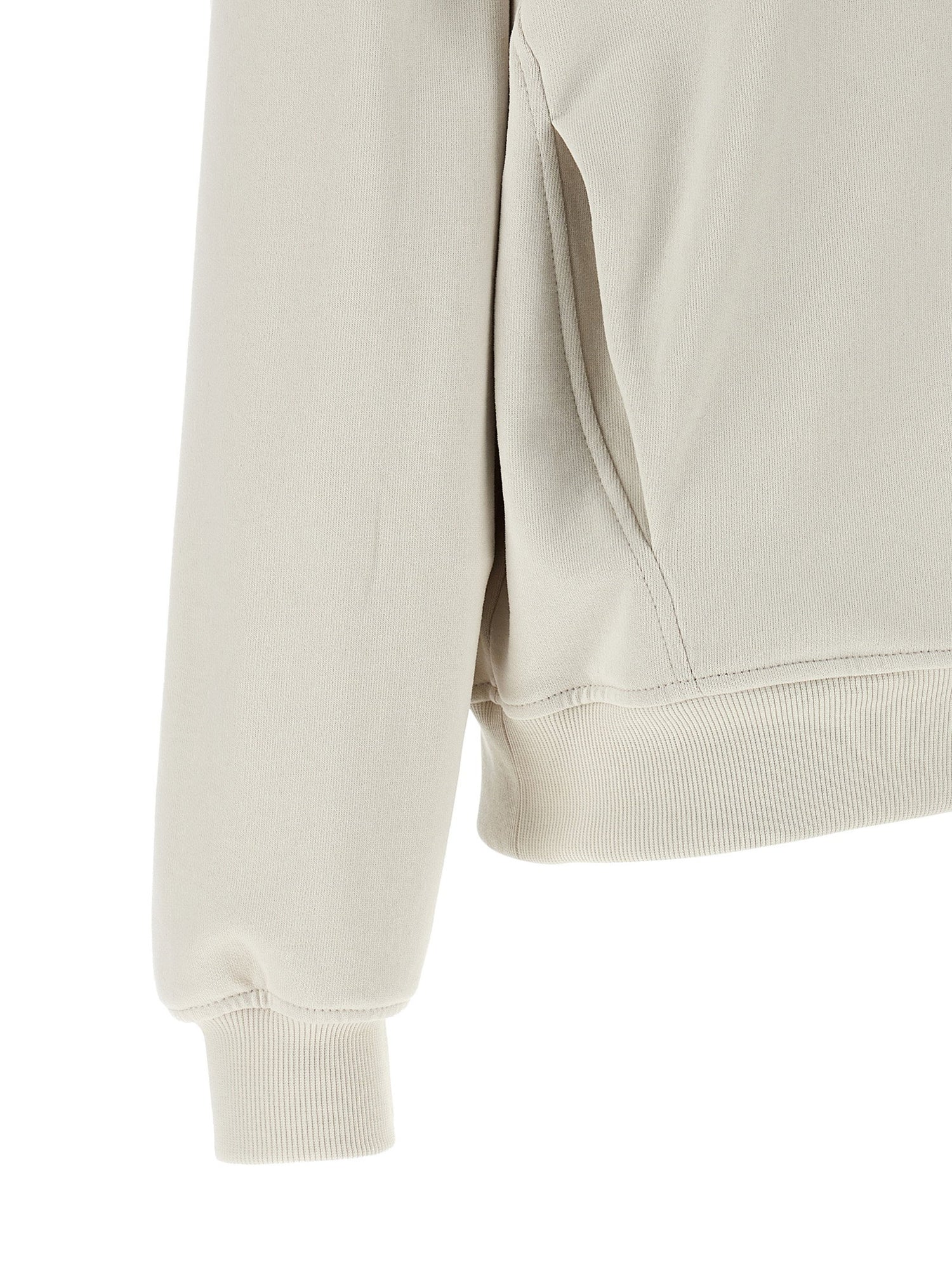 Brunello Cucinelli Shiny Zipper Pull Hoodie Beige