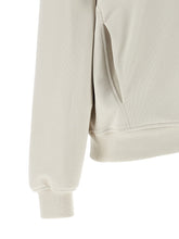 Brunello Cucinelli Shiny Zipper Pull Hoodie Beige