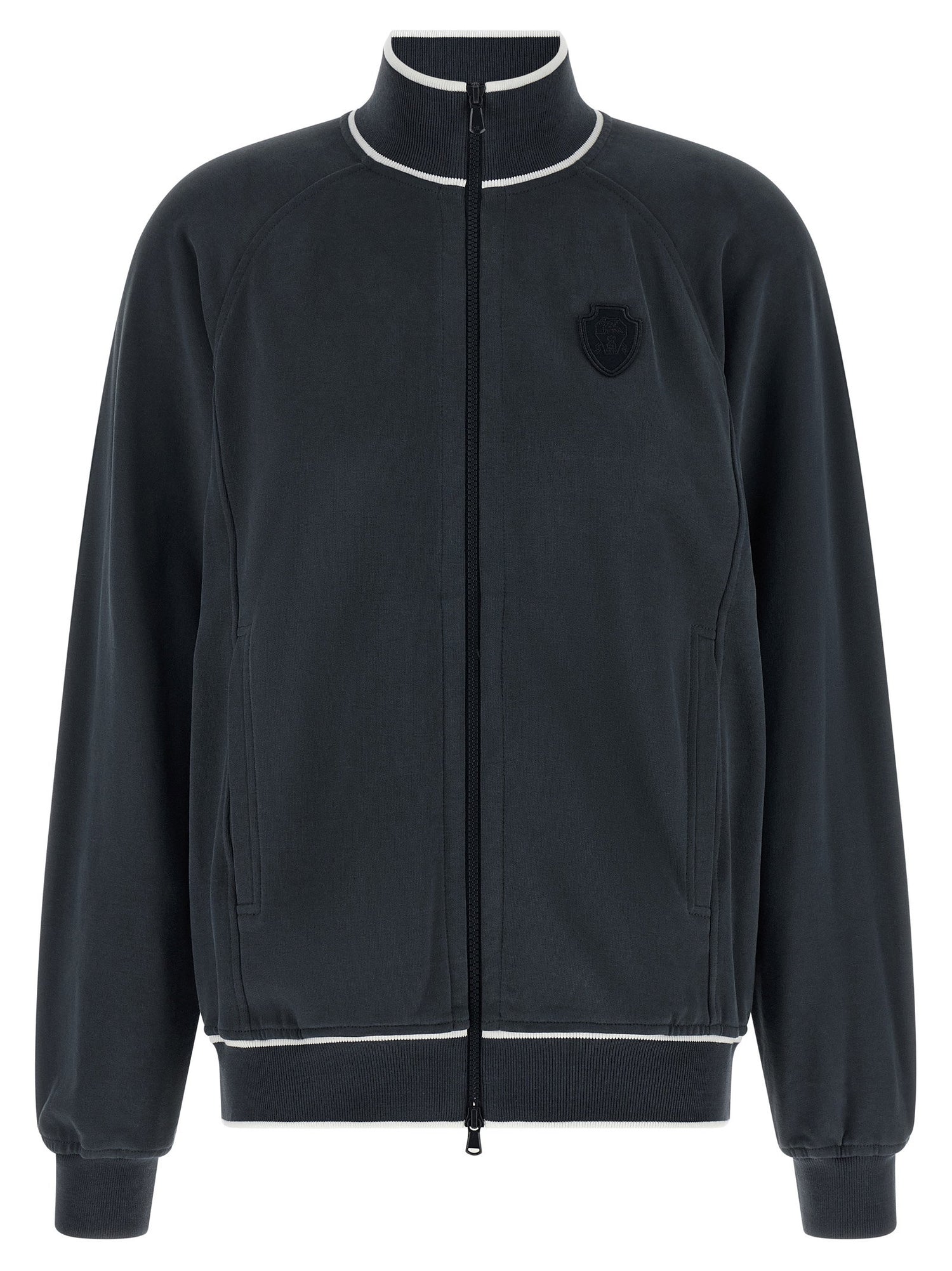 Brunello Cucinelli Heraldic Patch Sweatshirt Blue