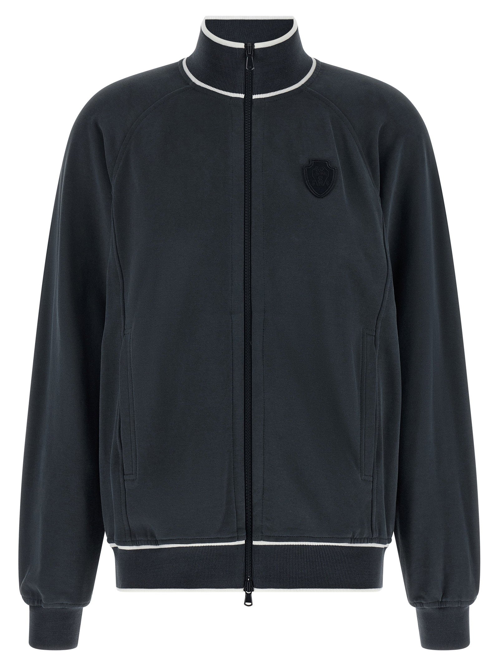 Brunello Cucinelli Heraldic Patch Sweatshirt Blue