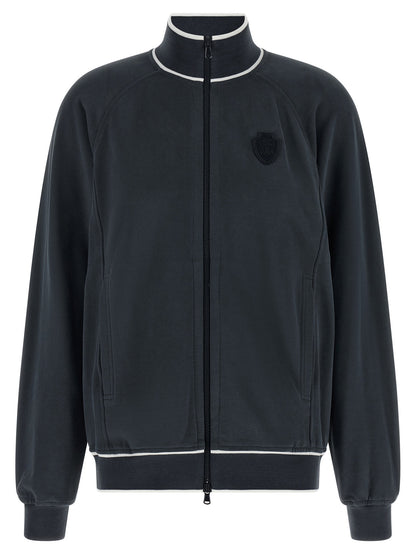 Brunello Cucinelli Heraldic Patch Sweatshirt Blue