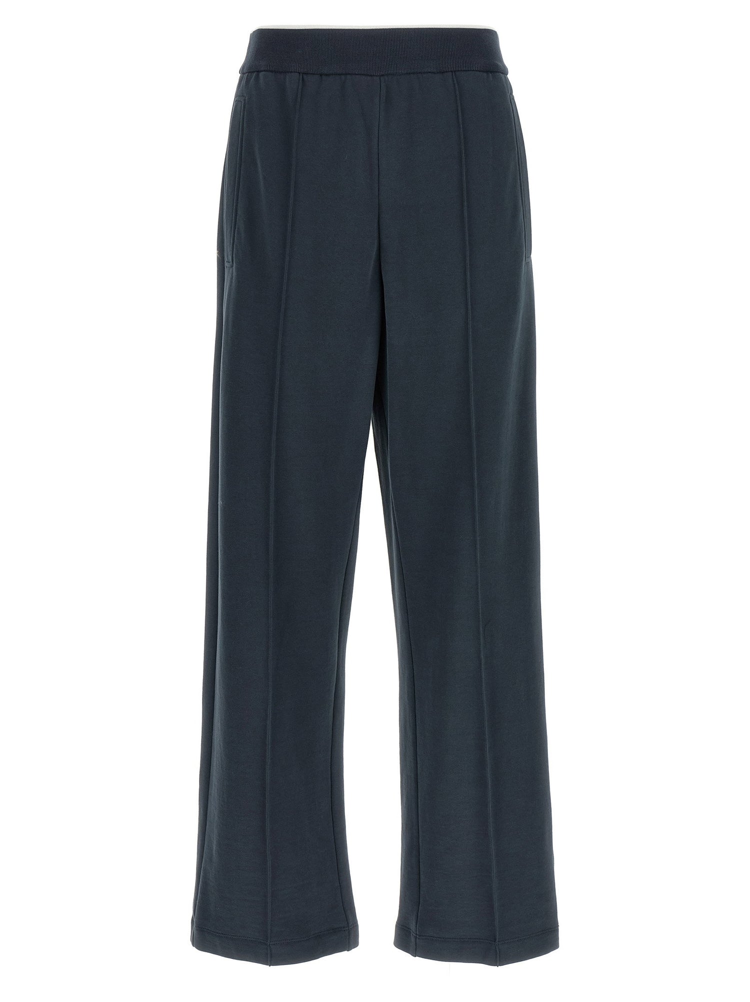 Brunello Cucinelli Joggers With Frontal Stitching Detail Blue