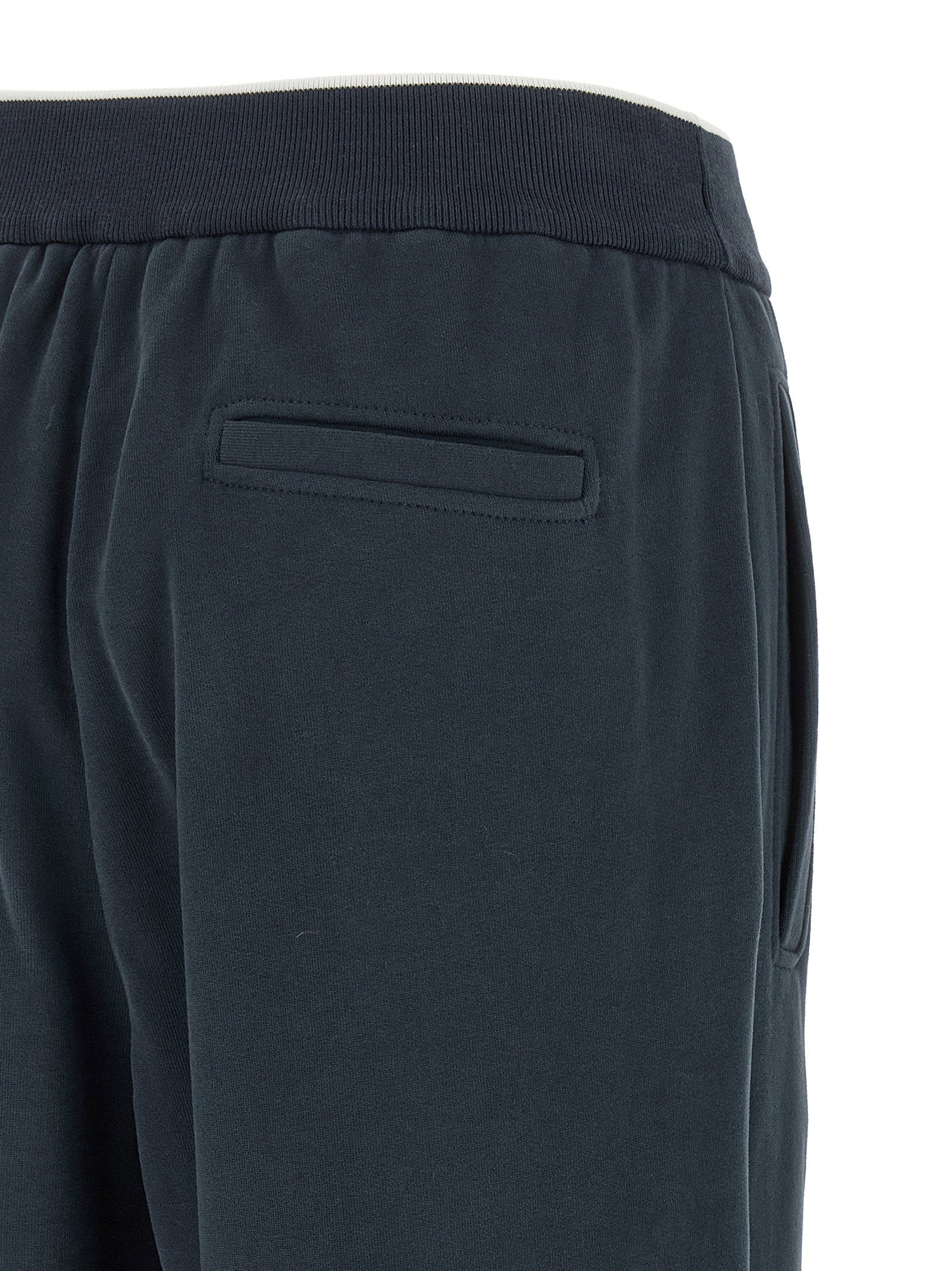 Brunello Cucinelli Joggers With Frontal Stitching Detail Blue
