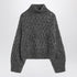 Brunello Cucinelli Grey Mohair-Blend Openwork Turtleneck Sweater With Sequins Grey