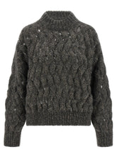 Brunello Cucinelli Dazzling Waves Sweater Gray