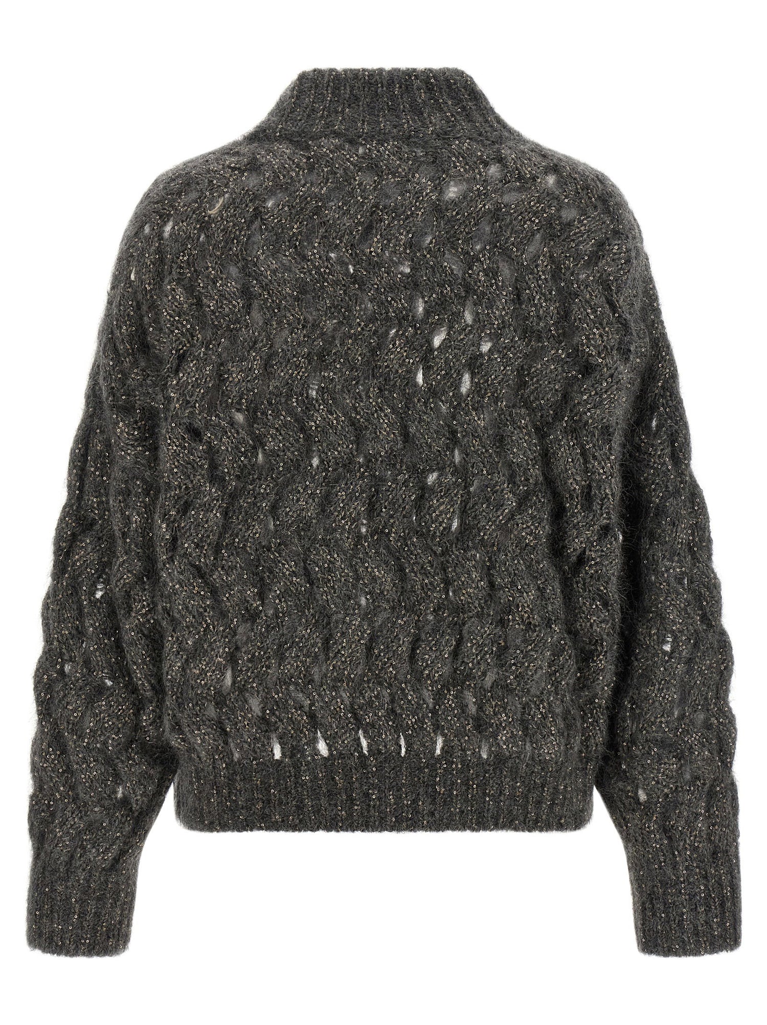 Brunello Cucinelli Dazzling Waves Sweater Gray