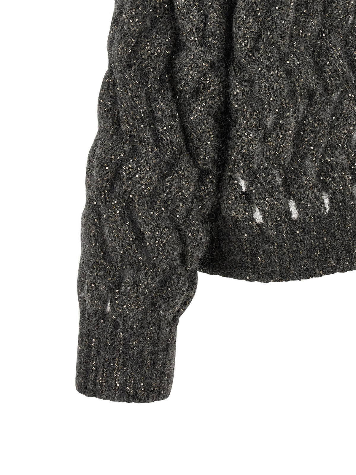 Brunello Cucinelli Dazzling Waves Sweater Gray