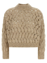 Brunello Cucinelli Dazzling Waves Sweater Beige