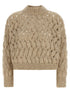 Brunello Cucinelli Dazzling Waves Sweater Beige
