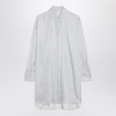 Max Mara Oversized Striped Silk Shirt Brown