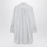 Max Mara Oversized Striped Silk Shirt Brown