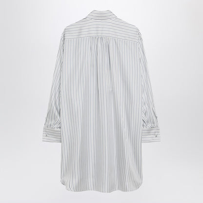 Max Mara Oversized Striped Silk Shirt Brown