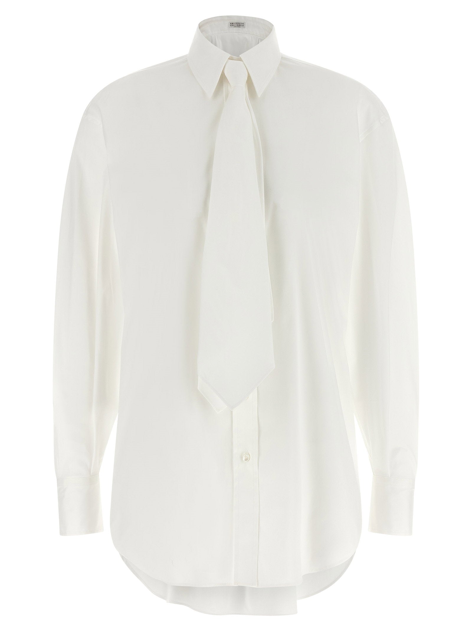 Brunello Cucinelli Shirt With Tie White
