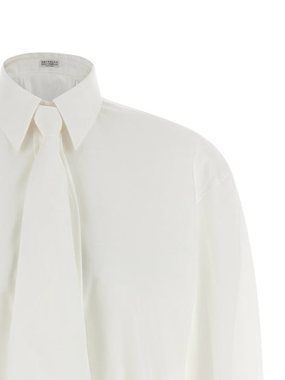 Brunello Cucinelli Shirt With Tie White