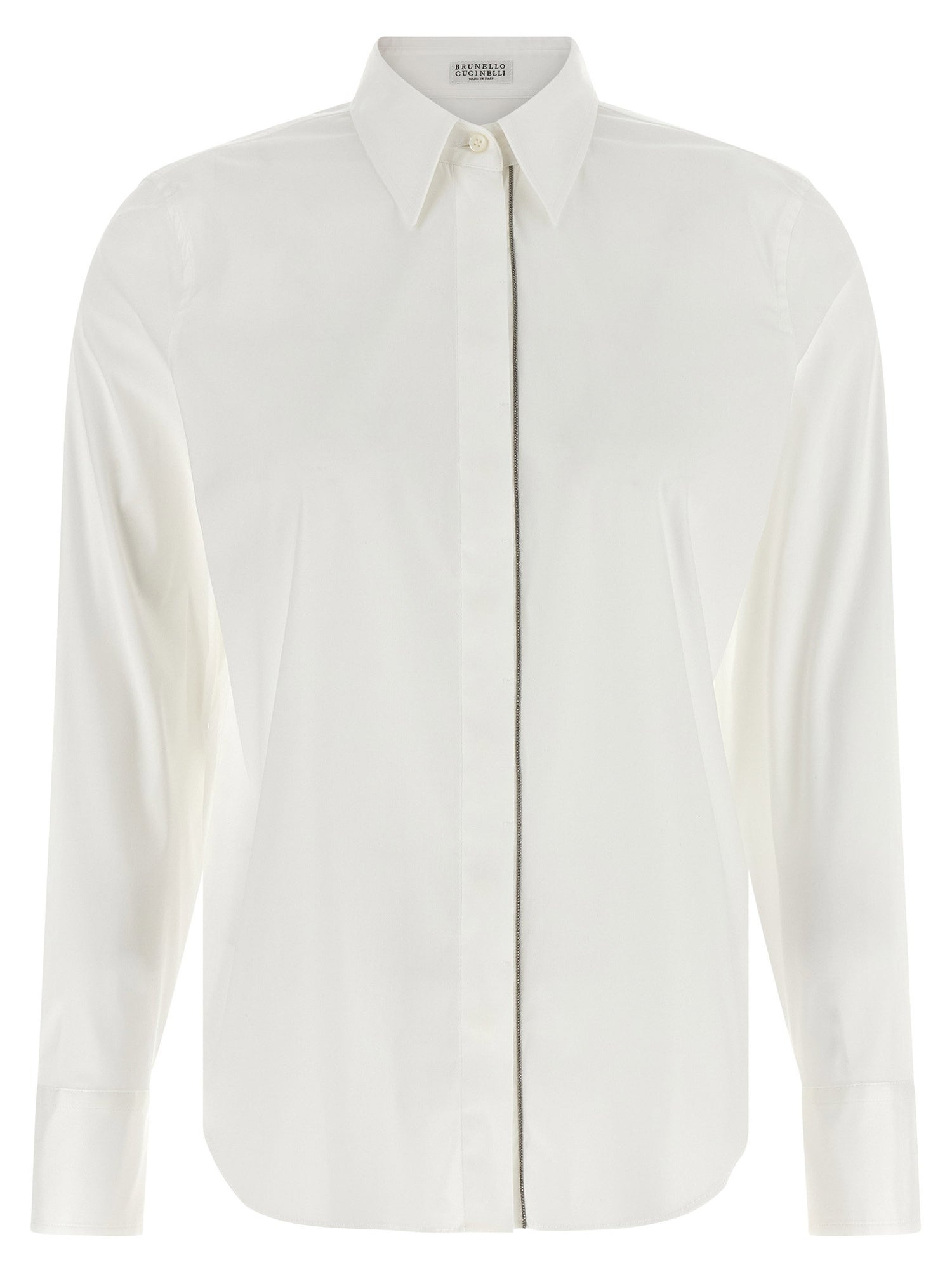 Brunello Cucinelli Shiny Trim Shirt White