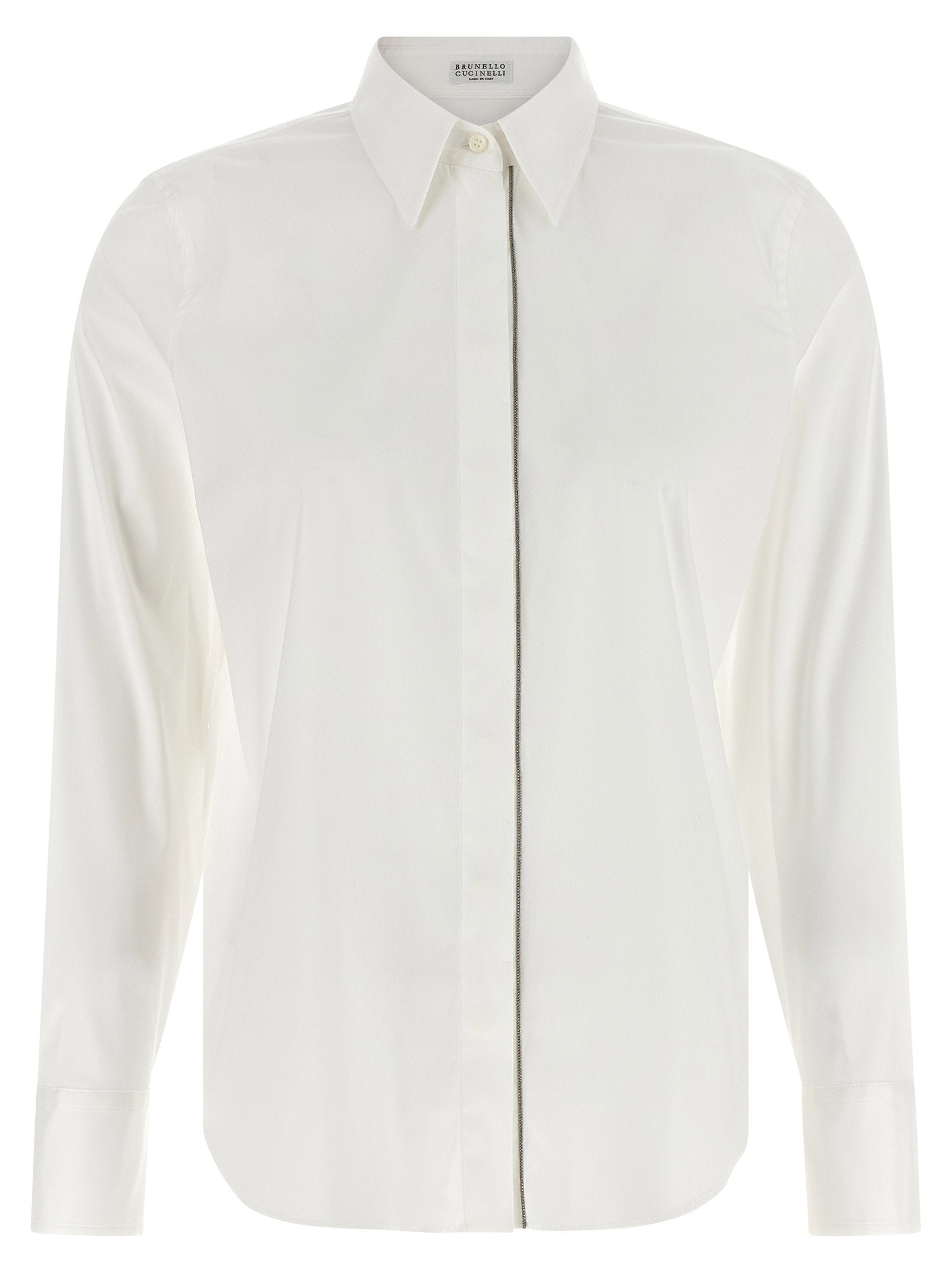 Brunello Cucinelli Shiny Trim Shirt White