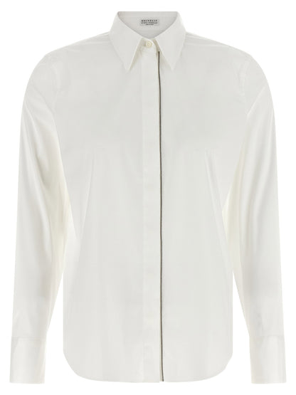 Brunello Cucinelli Shiny Trim Shirt White