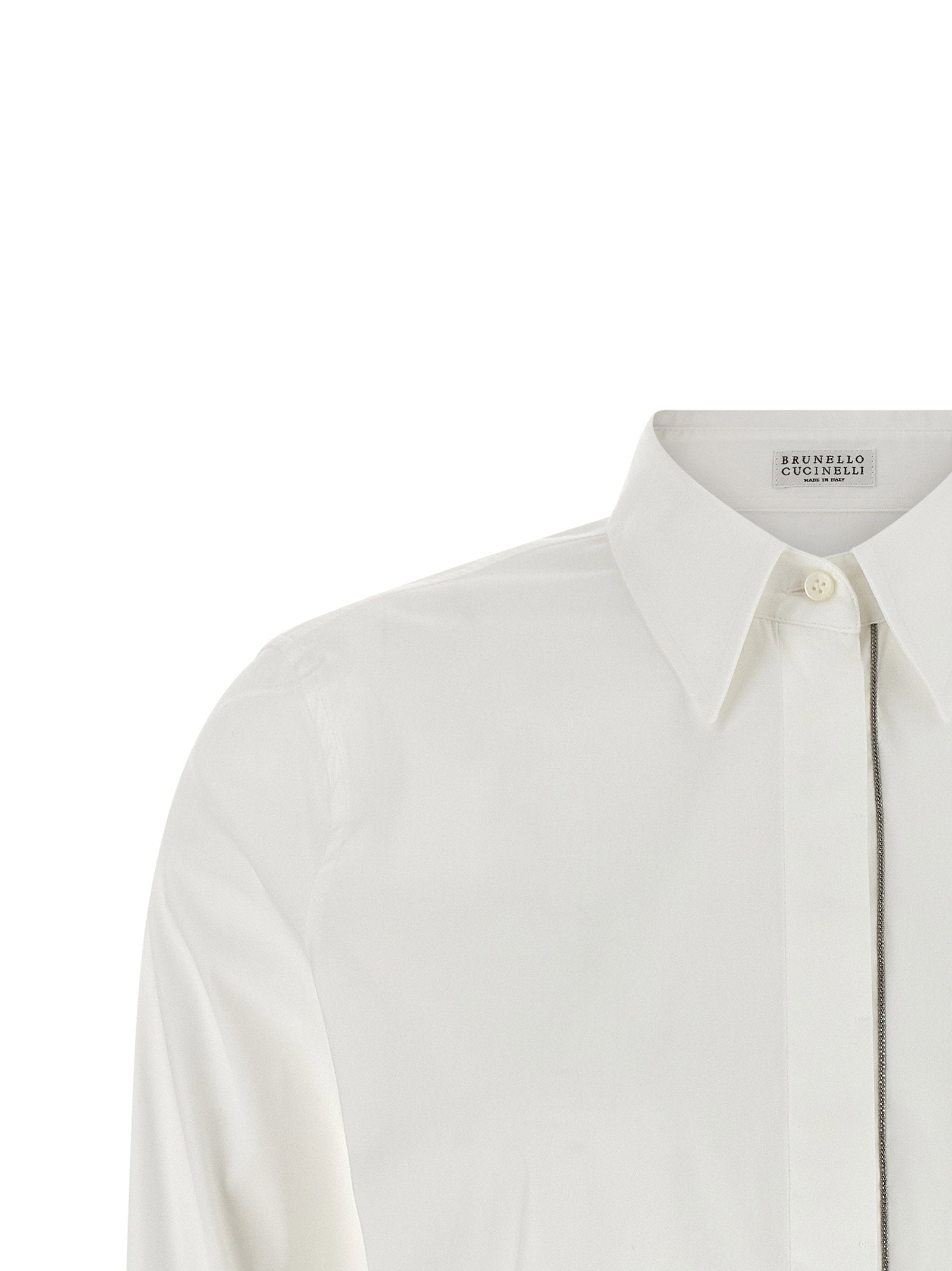Brunello Cucinelli Shiny Trim Shirt White